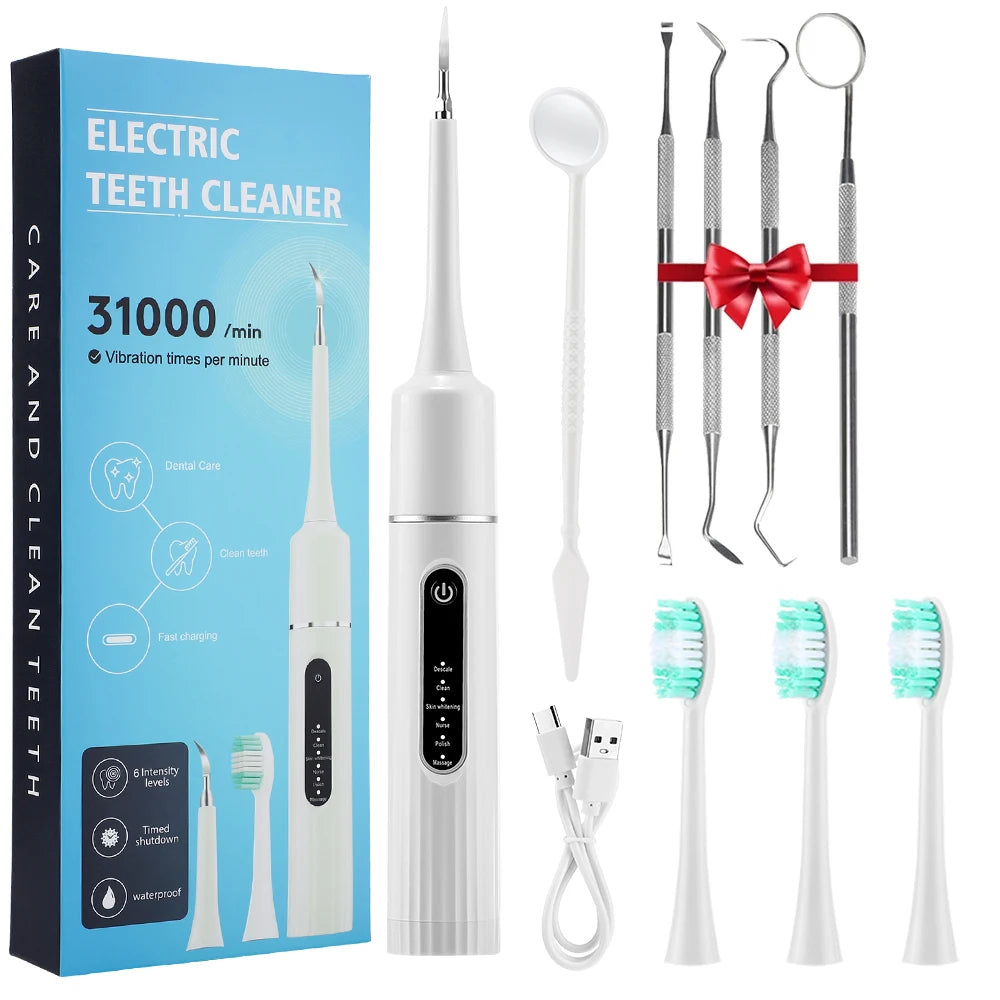 Electric Tooth Cleaner Waterproof Toothbrush Sonic Vibration Dental Scaler Plaque Calculus Tartar Remover Teeth Cleaning Tools