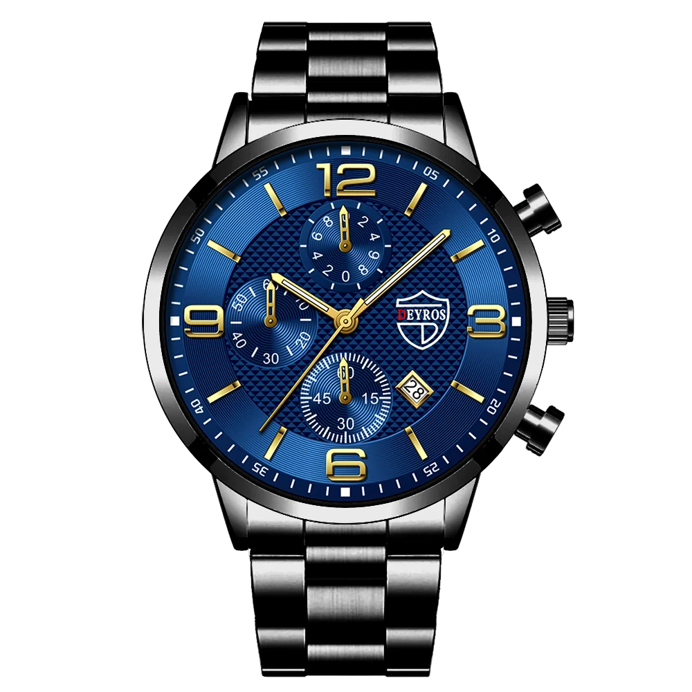 Brand Fashion Men's Sports Watches for Men Business Stainless Steel Quartz Wrist Watch Luxury Man Casual Leather Luminous Clock