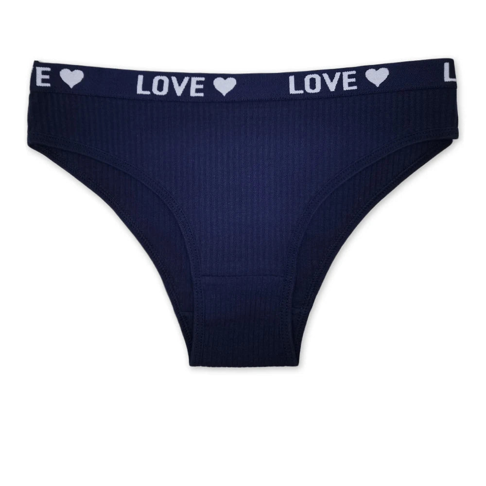 Women Underwear Ladies Panties Cotton Low Rise Solid Cute Bow Soft Breathable Briefs for Girls 6 Pcs/set