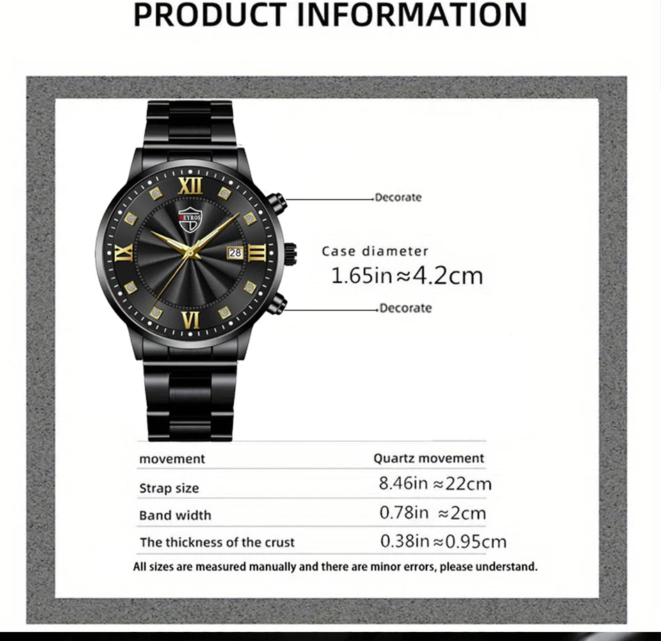 Fashion Mens Stainless Steel Watches Luxury Minimalist Quartz Wrist Watch Men Business Casual Calendar Watch Reloj Hombre