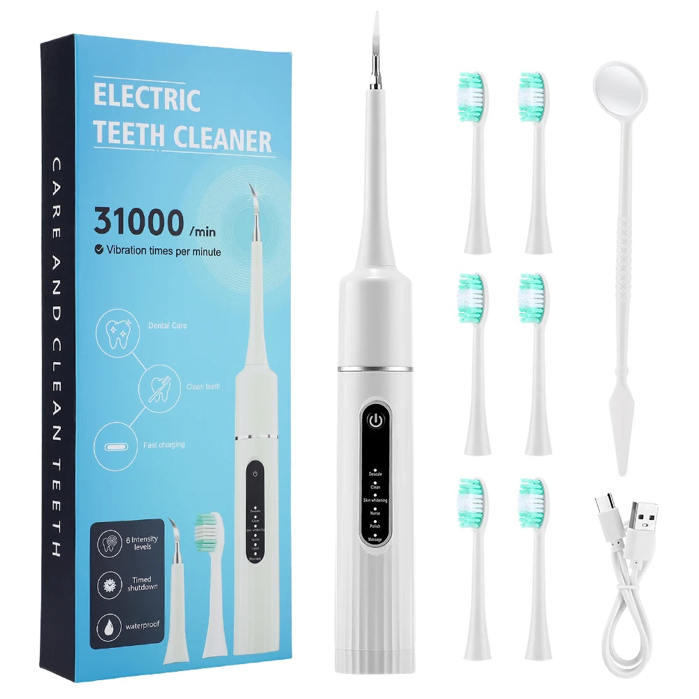 Electric Tooth Cleaner Waterproof Toothbrush Sonic Vibration Dental Scaler Plaque Calculus Tartar Remover Teeth Cleaning Tools