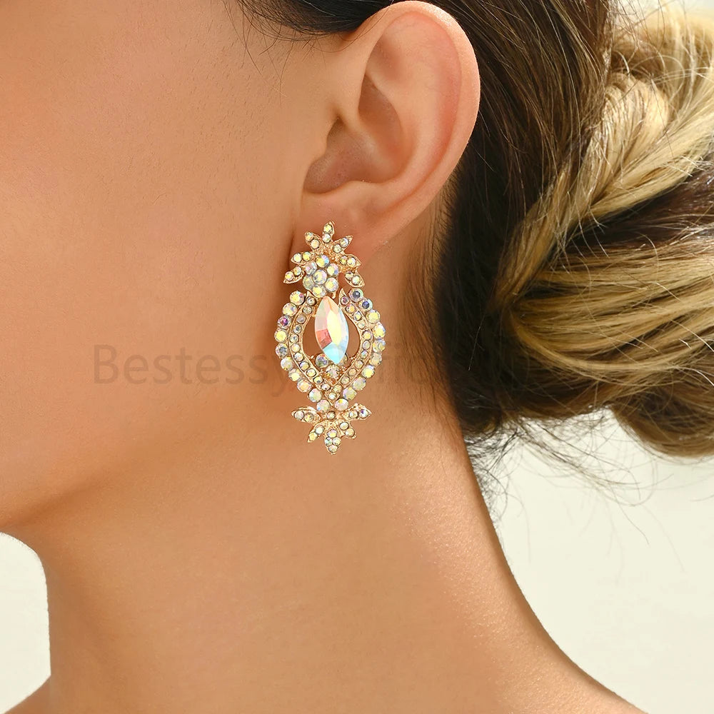 Geometric Classic Fashion Design Hanging Pendant Earrings For Women Luxury High Quality Sweet Romance Wedding Jewelry Accessorie