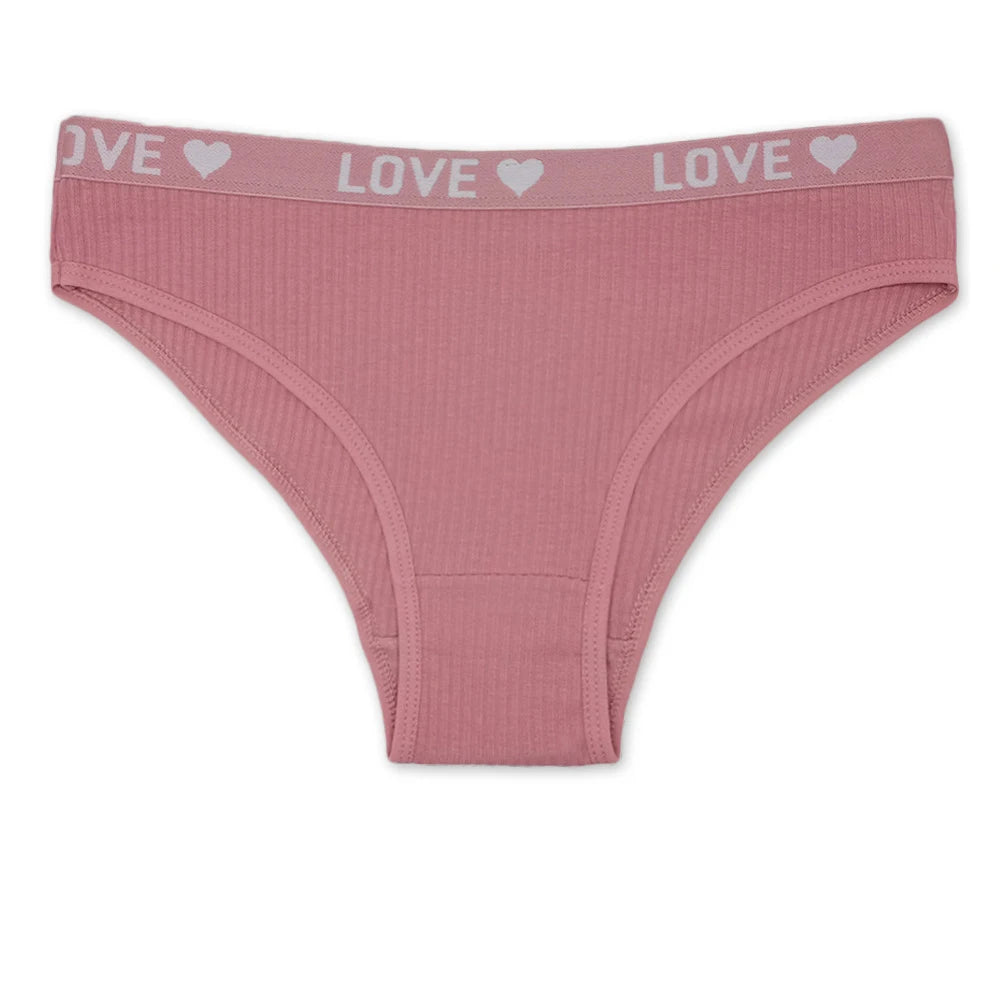 Women Underwear Ladies Panties Cotton Low Rise Solid Cute Bow Soft Breathable Briefs for Girls 6 Pcs/set