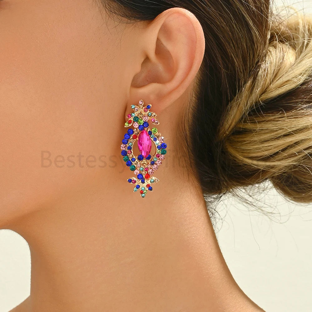 Geometric Classic Fashion Design Hanging Pendant Earrings For Women Luxury High Quality Sweet Romance Wedding Jewelry Accessorie