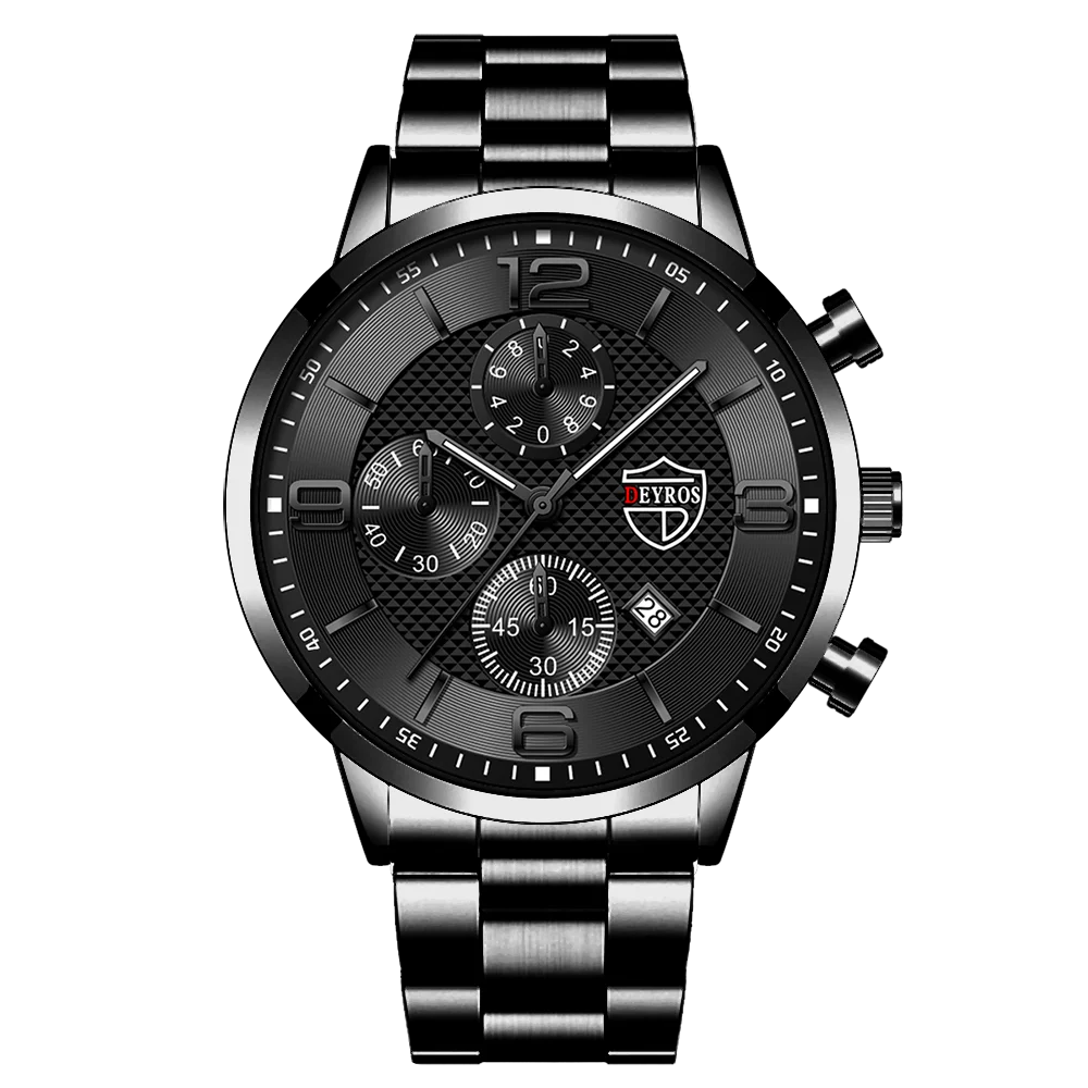Brand Fashion Men's Sports Watches for Men Business Stainless Steel Quartz Wrist Watch Luxury Man Casual Leather Luminous Clock