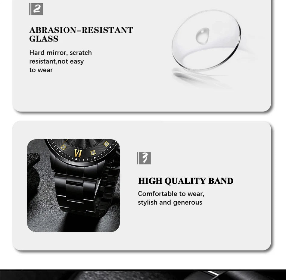 Fashion Mens Stainless Steel Watches Luxury Minimalist Quartz Wrist Watch Men Business Casual Calendar Watch Reloj Hombre