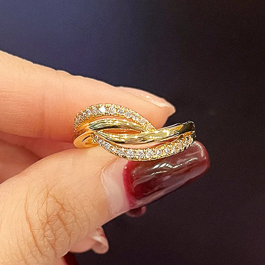Huitan Fashion Women's Rings for Wedding Accessories with Cubic Zirconia Statement Female Rings Fancy Gift High Quality Jewelry
