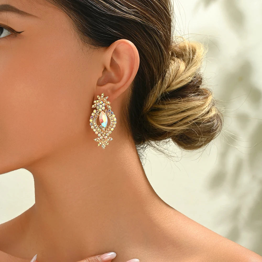 Geometric Classic Fashion Design Hanging Pendant Earrings For Women Luxury High Quality Sweet Romance Wedding Jewelry Accessorie