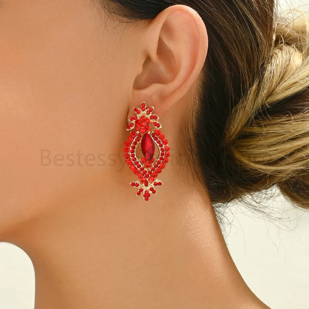 Geometric Classic Fashion Design Hanging Pendant Earrings For Women Luxury High Quality Sweet Romance Wedding Jewelry Accessorie