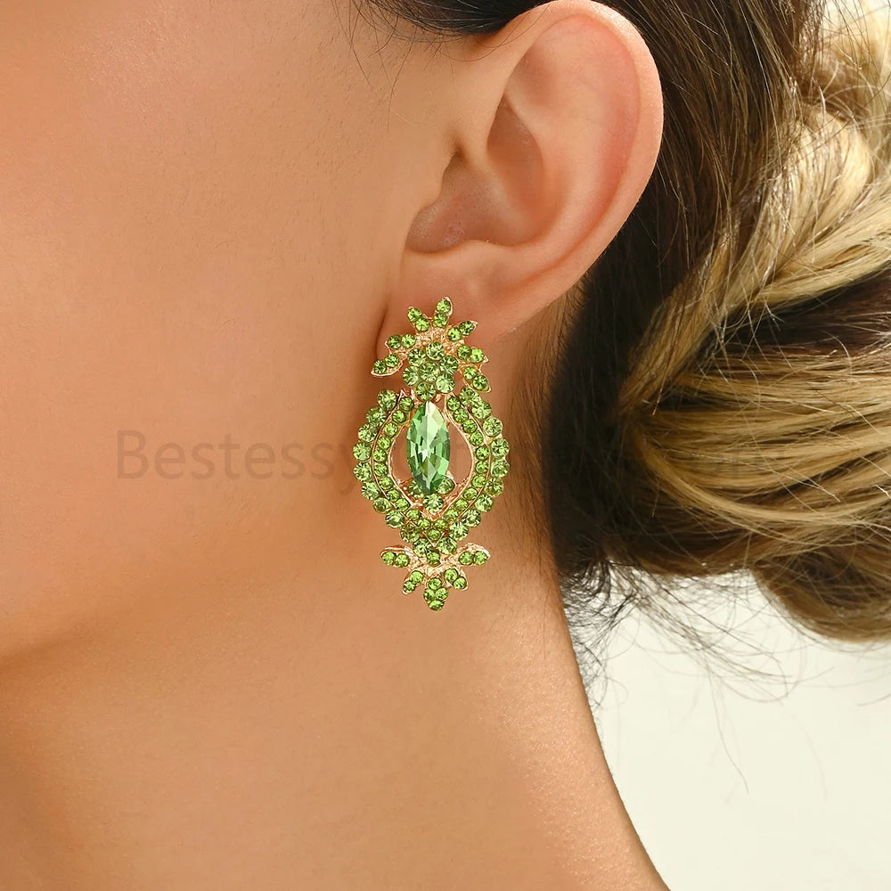 Geometric Classic Fashion Design Hanging Pendant Earrings For Women Luxury High Quality Sweet Romance Wedding Jewelry Accessorie