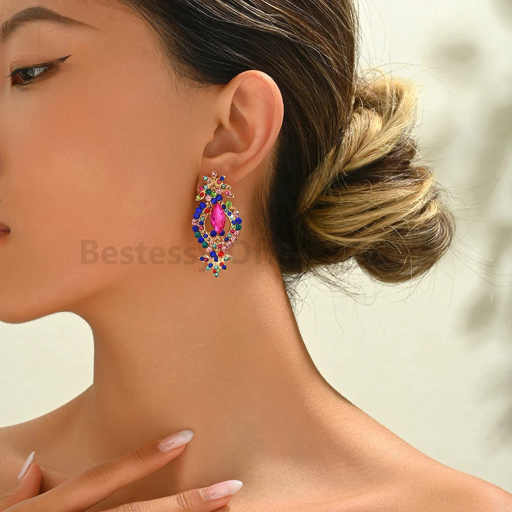 Geometric Classic Fashion Design Hanging Pendant Earrings For Women Luxury High Quality Sweet Romance Wedding Jewelry Accessorie