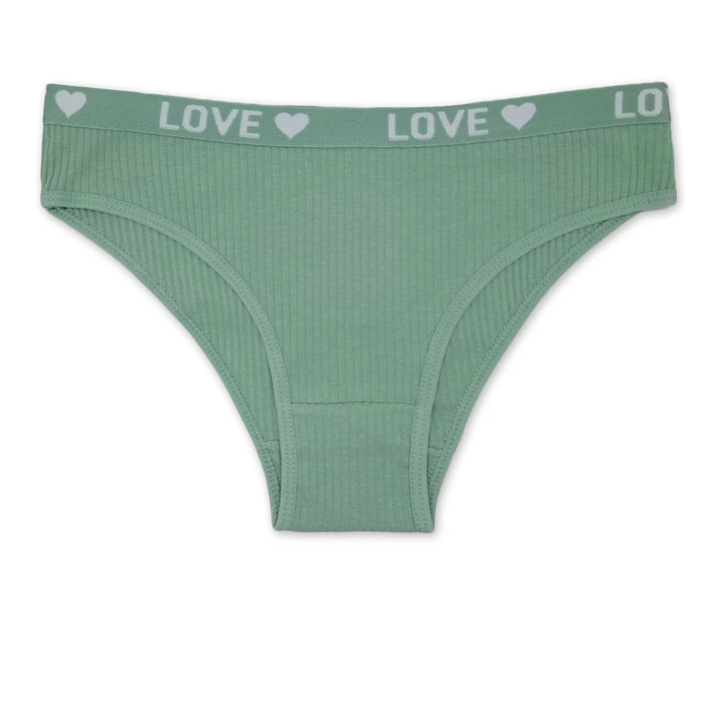 Women Underwear Ladies Panties Cotton Low Rise Solid Cute Bow Soft Breathable Briefs for Girls 6 Pcs/set