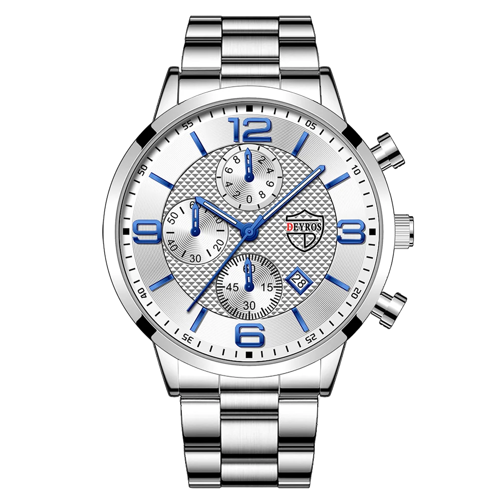 Brand Fashion Men's Sports Watches for Men Business Stainless Steel Quartz Wrist Watch Luxury Man Casual Leather Luminous Clock
