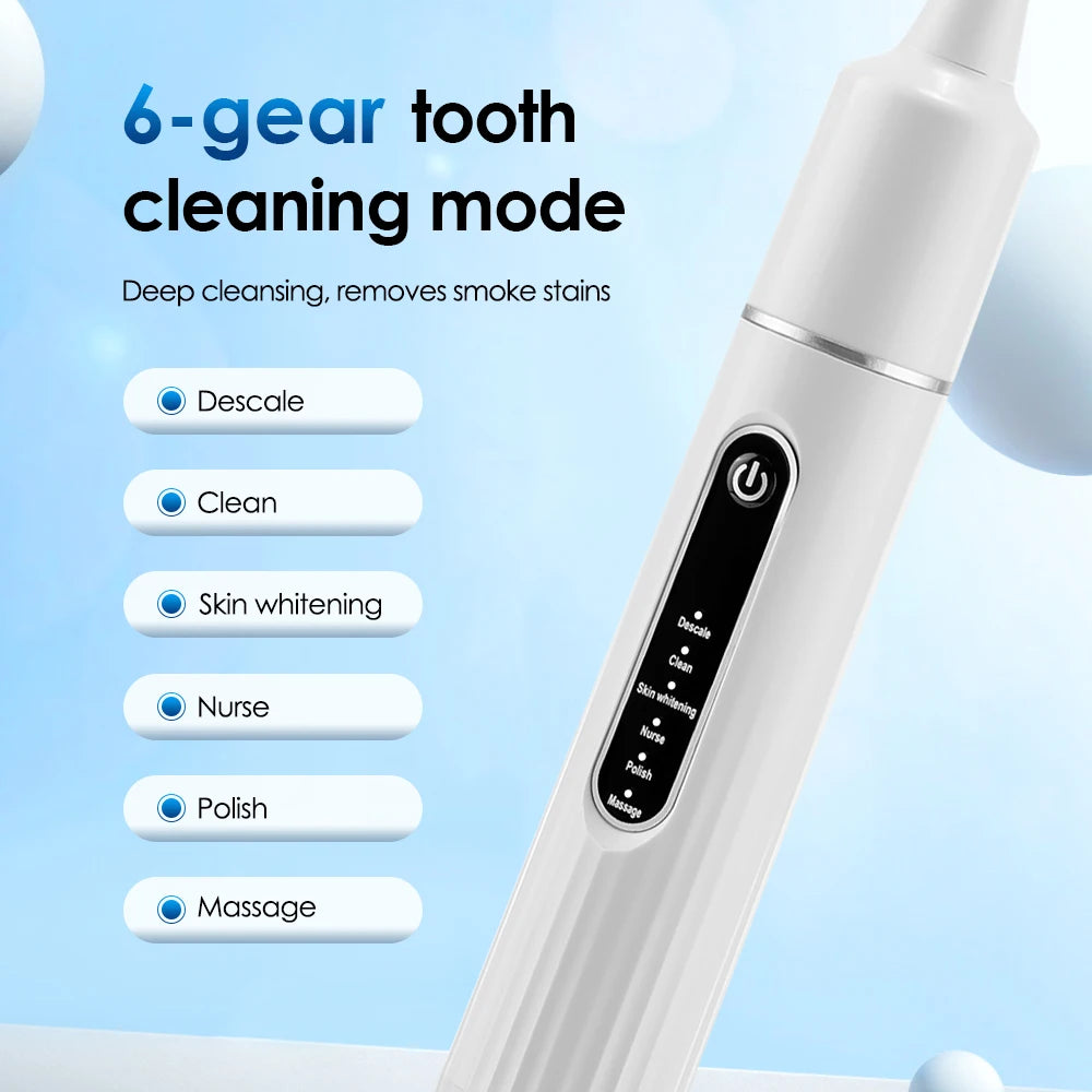 Electric Tooth Cleaner Waterproof Toothbrush Sonic Vibration Dental Scaler Plaque Calculus Tartar Remover Teeth Cleaning Tools