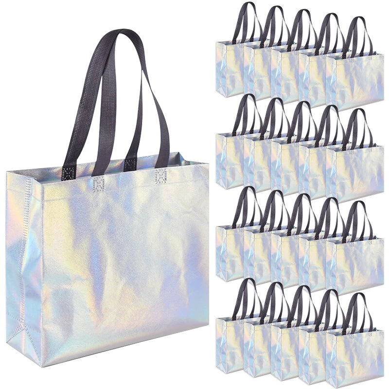 1/5/10Pcs Iridescent Gift Bags for Wedding Birthday Party Christmas Gift Packaging Bachelorette Party Bridesmaid Gift Supplies