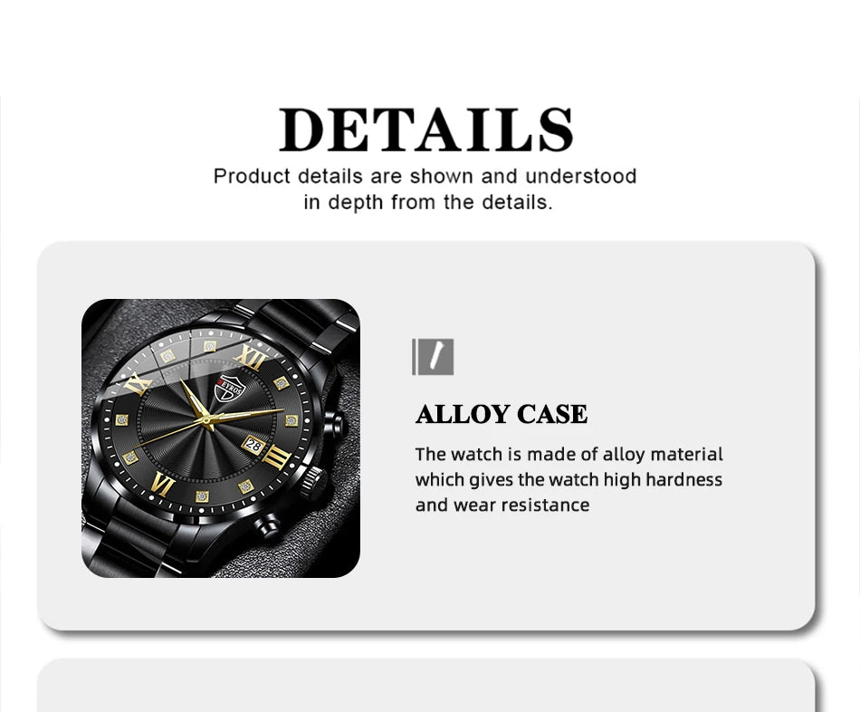 Fashion Mens Stainless Steel Watches Luxury Minimalist Quartz Wrist Watch Men Business Casual Calendar Watch Reloj Hombre